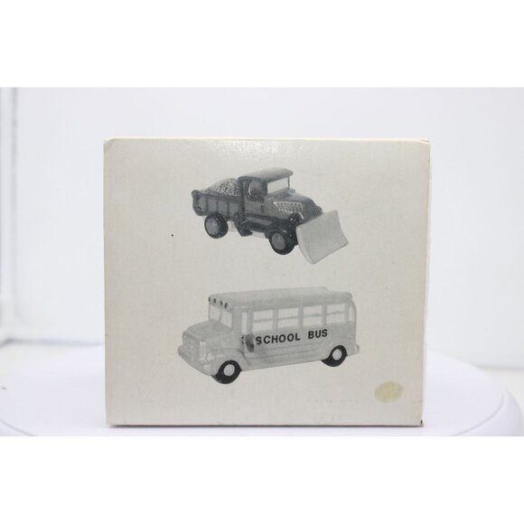 Dept 56 Snow Village - School Bus & Snow Plow - Picture 1 of 10